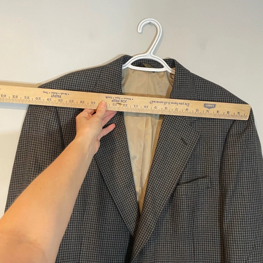 Racquet Club Mens Houndstooth Blazer Sport Coat‎ Wool Two Button 46R Colorful